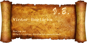Vinter Boglárka névjegykártya